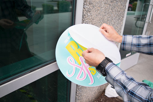 Step 2 for Installing Opaque Window Clings