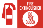 Fire Extinguisher Do Not Block Clean